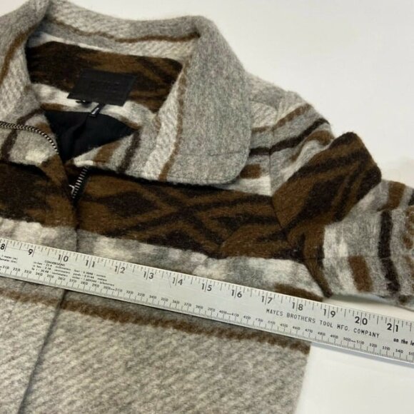 PAIGE HAYLYNN Coat Size Small Heather Grey/Custard/Dark Brown Wool‎ Blend - Picture 11 of 12